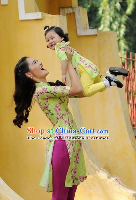 Top Grade Asian Vietnamese Traditional Dress, Vietnam Ao Dai Dress Black  Cheongsam Clothing for Women