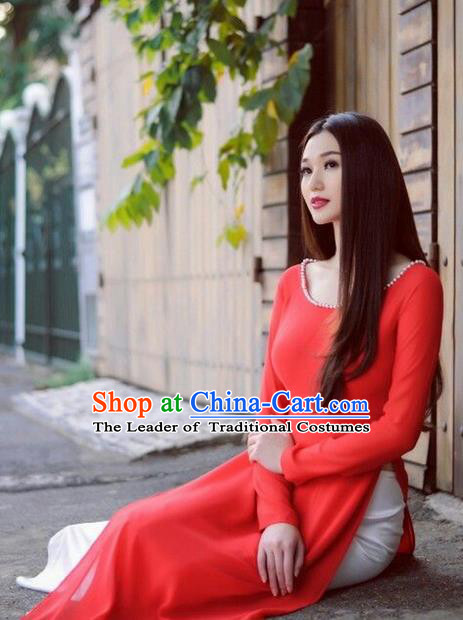 Top Grade Asian Vietnamese Traditional Dress, Vietnam Bride Ao Dai