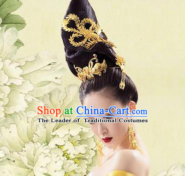 Traditional Chinese Ancient Classical Handmade Tang Dynasty Imperial Empress Hair Accessories Headwear Hairpin Complete Set for Women