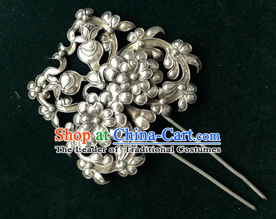 Traditional Handmade Chinese Ancient Classical Hair Accessories Barrettes Sliver Filigree Hairpins Palace Bride Hair Clasp Hair Sticks for Women
