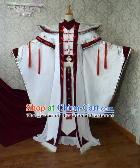 Top Grade Traditional China Ancient Cosplay Royal Highness Costumes, China Ancient Hanfu Prince Robe Clothing for Men