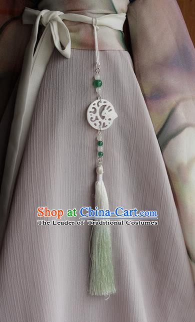 Top Grade Traditional China Ancient Palace Jade Accessories Pendant, China Ancient Swordsman Tassel Waist Pendant