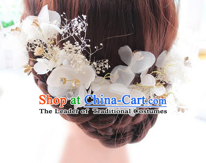Top Grade Handmade Wedding Bride Hair Accessories Hair Stick, Traditional Princess Wedding Headwear Silk Flowers Hair Clasp for Women