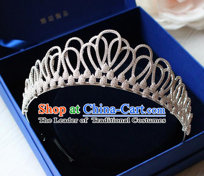 Top Grade Handmade Wedding Hair Accessories Bride Luxury Crystal Diamante Crown, Traditional Baroque Princess Zircon Royal Crown Wedding Headwear for Women