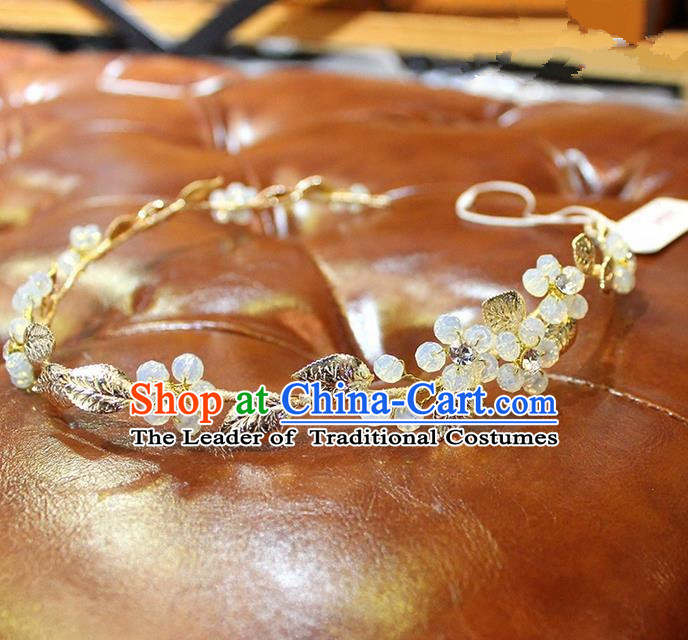 Top Grade Handmade Wedding Bride Hair Accessories  Opal Hair Clip, Traditional Princess Baroque Hair Clasp Headpiece for Women