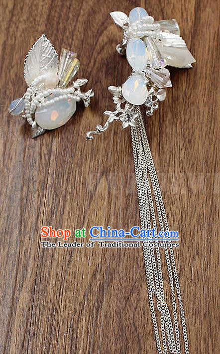 Top Grade Handmade China Wedding Bride Accessories Opal Earrings, Traditional Princess Wedding Eardrop Jewelry for Women