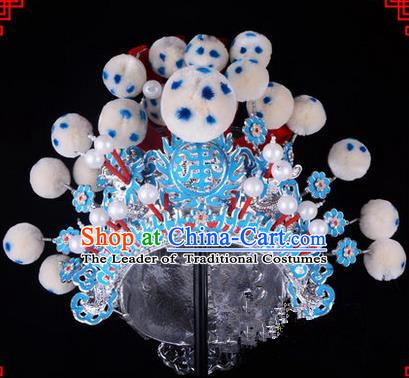 Traditional Chinese Ancient Peking Opera Accessories Martial Male Hat, Traditional Chinese Beijing Opera Wu Sheng Headwear Crown