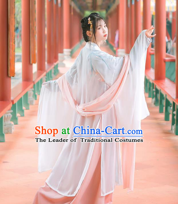 Traditional Chinese Tang Dynasty Palace Princess Costume, Elegant Hanfu Clothing Embroidered Wide Sleeve Cardigan, Chinese Ancient Princess Clothing for Women