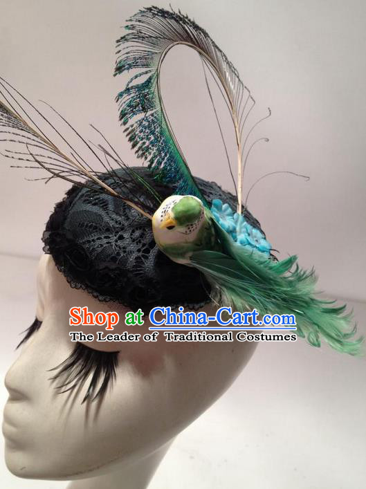 Top Grade Miami Deluxe Hair Accessories Feather Hair Accessories, Halloween Headdress Brazilian Carnival Occasions Handmade Top Hat Headwear for Women