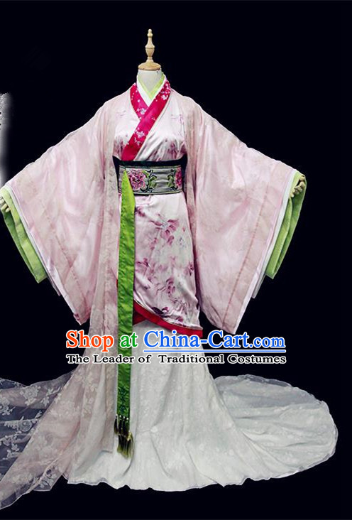 Traditional Ancient Chinese Imperial Concubine Embroidered Dance Costume, Chinese Han Dynasty Princess Dress Hanfu Clothing for Women