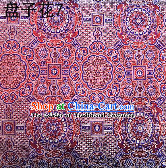 Traditional Asian Chinese Handmade Embroidery Colorful Flowers Mongolian Robe Silk Satin Tang Suit Fabric, Nanjing Brocade Ancient Costume Hanfu Cheongsam Cloth Material