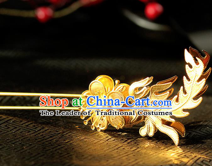 Chinese Ancient Style Hair Jewelry Accessories Wedding Hair Stick Step Shake, Hanfu Xiuhe Suits Bride Handmade Hairpins for Women