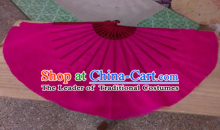 Pure Silk Traditional Chinese Fans Oriental Rosy Ribbon Fan Folk Dance Cultural Yangko Dance Hand Fan