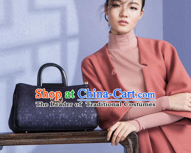 Traditional Handmade Asian Chinese Element Knurling Clutch Bags National Purple Handbag for Women