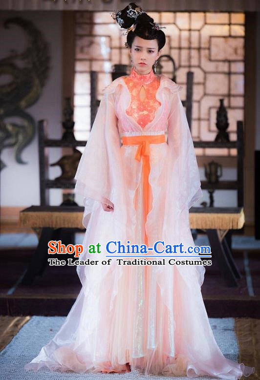 Traditional Ancient Chinese Imperial Princess Costume and Handmade Headpiece Complete Set, Chinese Ming Dynasty Peri Hanfu Dress Clothing for Women
