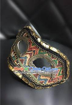 Top Grade Chinese Theatrical Headdress Ornamental Golden Mask, Halloween Fancy Ball Ceremonial Occasions Handmade Blindfold for Men