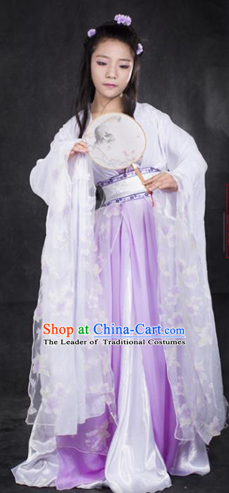 Chinese Ancient Cosplay Tang Dynasty Princess Embroidery Pink Dress, Chinese Traditional Hanfu Clothing Chinese Fairy Costume for Women