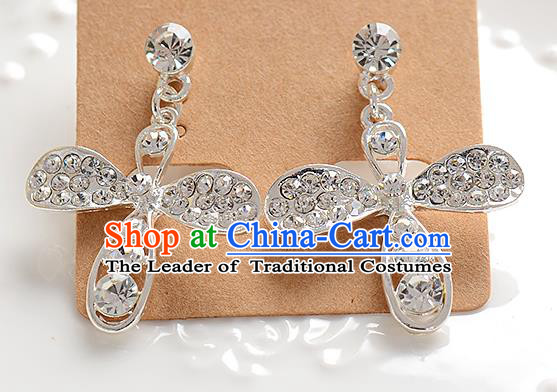 Top Grade Handmade Chinese Classical Jewelry Accessories Baroque Style Crystal Wedding Earrings Bride Eardrop for Women