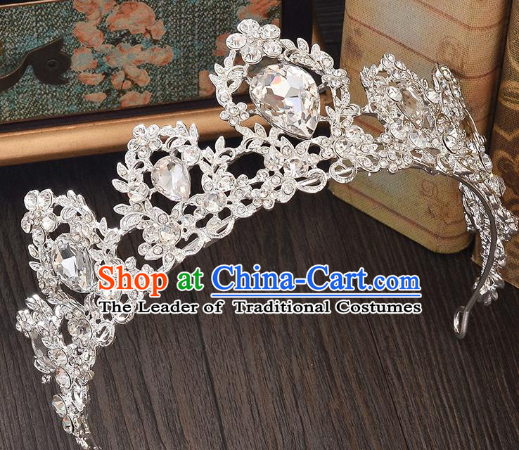 Top Grade Handmade Hair Accessories Baroque Style Wedding Princess Full Dress Crystal Royal Crown, Bride Toast Hair Kether Jewellery Imperial Crown for Women