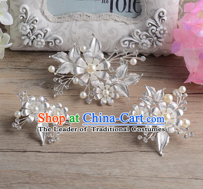Top Grade Handmade Chinese Classical Hair Accessories Princess Wedding Baroque Headwear Pearls Hair Stick Bride Hair Claw for Women