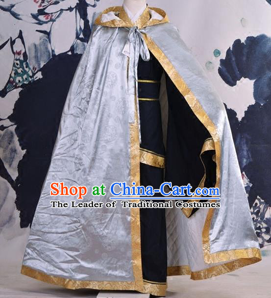 Traditional Ancient Chinese Costume Han Dynasty Prince Cloak, Elegant Hanfu Clothing Chinese Swordsman Cape Clothing for Men