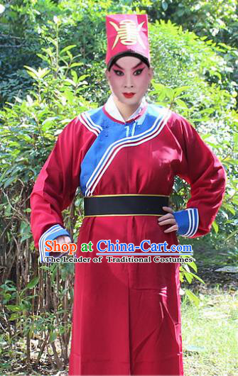 Traditional China Beijing Opera Song Dynasty Government Runners Costume and Headwear, Ancient Chinese Peking Opera Takefu Clothing