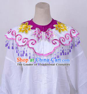 Traditional China Beijing Opera Young Lady Hua Tan Costume Princess Embroidered Purple Cloud Shoulder, Ancient Chinese Peking Opera Diva Embroidery Cappa Clothing