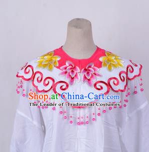 Traditional China Beijing Opera Young Lady Hua Tan Costume Princess Embroidered Peach Pink Cloud Shoulder, Ancient Chinese Peking Opera Diva Embroidery Cappa Clothing