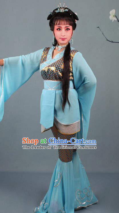 Top Grade Professional Beijing Opera Jordan-Sitting Ancient Costume Green Snake Clothing, Traditional Chinese Peking Opera Hua Tan Princess Embroidery Dress