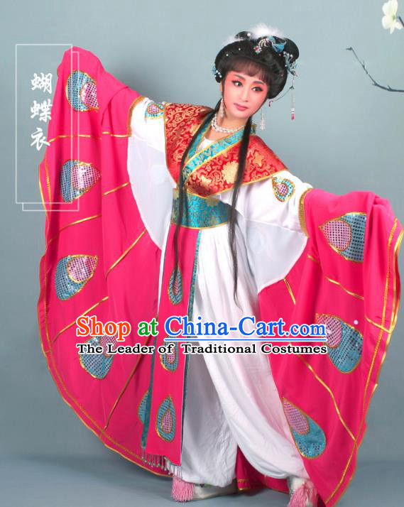 Top Grade Professional Beijing Opera Diva Costume Butterfly Lovers Dress, Traditional Ancient Chinese Peking Opera Princess Embroidery Clothing