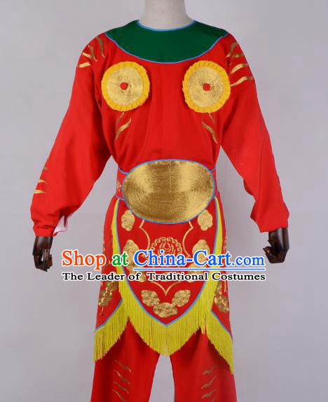 Traditional China Beijing Opera Takefu Costume, Ancient Chinese Peking Opera Wu-Sheng Warrior Embroidery Clothing
