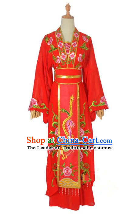 Traditional Chinese Professional Peking Opera Imperial Concubine Costume, China Beijing Opera Princess Embroidery Phoenix Wedding Dress Clothing