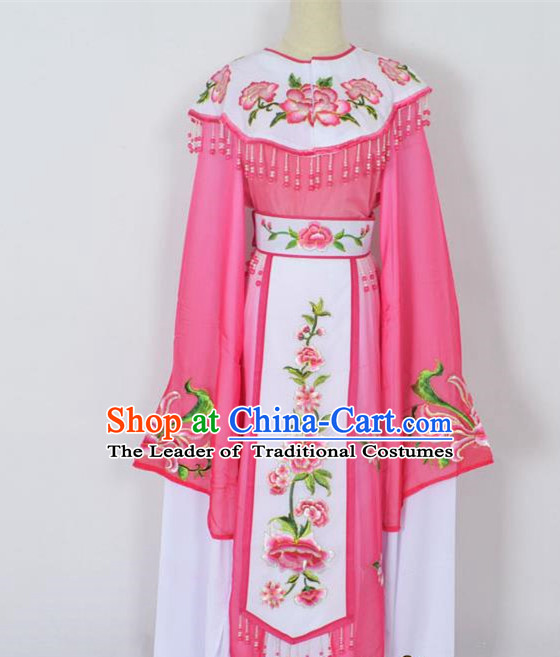 Traditional Chinese Professional Peking Opera Young Lady Princess Costume Rosy Embroidery Peony Dress, China Beijing Opera Diva Hua Tan Embroidered Cloud Shoulder Clothing