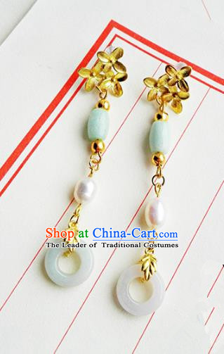 Traditional Handmade Chinese Ancient Classical Wedding Jewellery Accessories Bride Earrings Hanfu Tassel Eardrop for Women