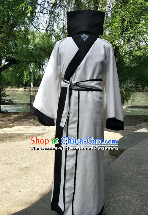Traditional Chinese Ancient Scholar Costume, Chinese Han Dynasty Xiucai Hanfu Clothing for Men