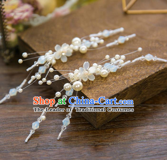 Top Grade Handmade Classical Hair Accessories Baroque Style Princess Pearls Hair Stick Headwear for Women
