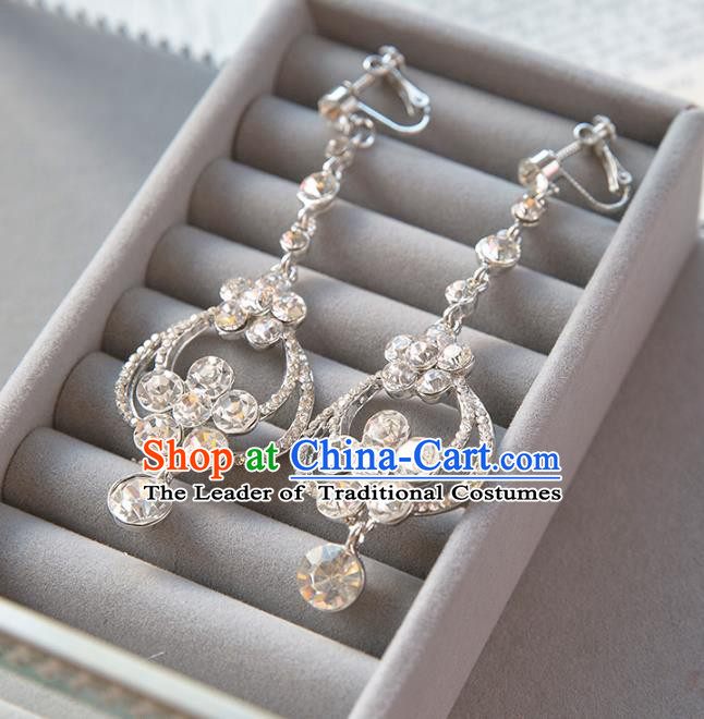 Top Grade Handmade Classical Jewelry Accessories Eardrop Baroque Style Princess Crystal Earrings Headwear for Women