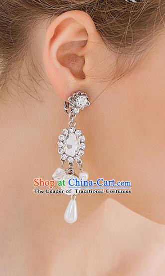 Top Grade Handmade Classical Jewelry Accessories Ceramics Flowers Eardrop Baroque Style Princess Crystal Earrings Headwear for Women