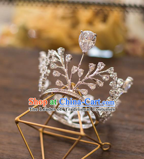 Top Grade Handmade Classical Hair Accessories Baroque Style Princess Crystal Royal Crown Headwear for Women