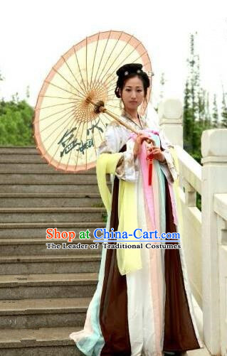 Traditional Oriental China Tang Dynasty Costume Palace Lady Embroidery Dress, Chinese Ancient Princess Embroidered Clothing for Women