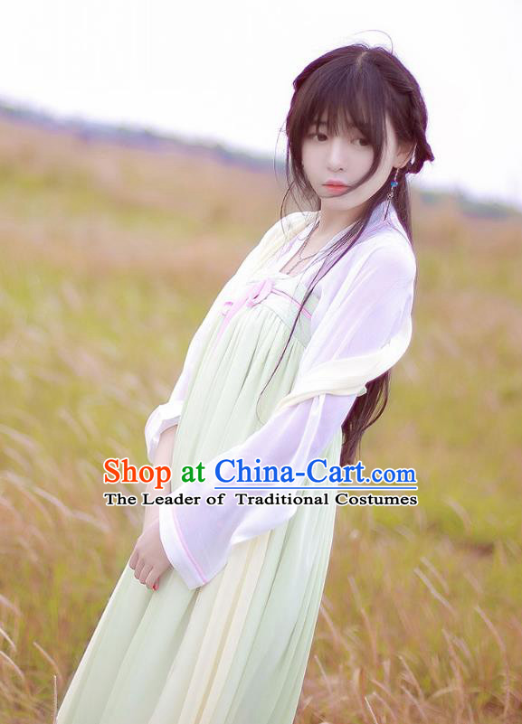 Traditional Chinese Ancient Princess Hanfu Costumes, Asian China Tang Dynasty Palace Lady Embroidery Slip Skirts for Women