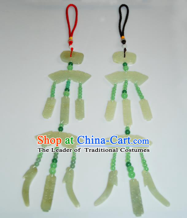 Traditional Handmade Chinese Accessories Tang Dynasty Empress Tassel Jade Pendant for Women