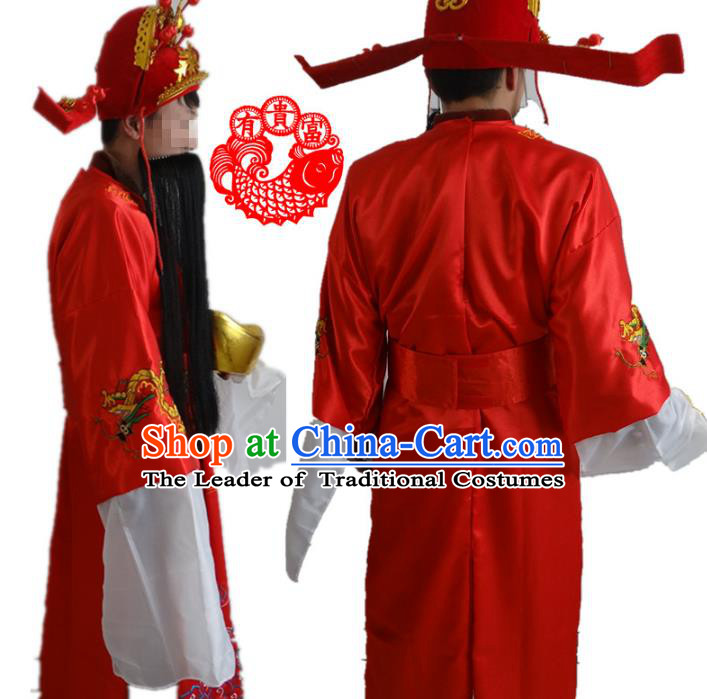 Traditional China Beijing Opera Costume Gifted Scholar Embroidered Robe and Hat Ancient Chinese Peking Opera props
