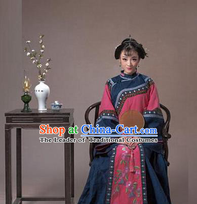 Traditional Ancient Chinese Nobility Lady Costume, Asian Chinese Qing Dynasty Embroidered Clothing for Women