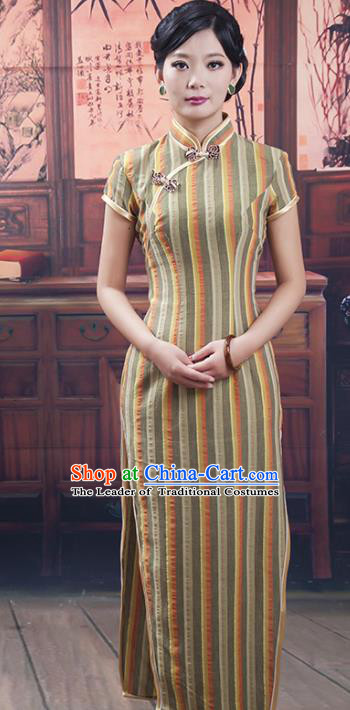Traditional Ancient Chinese Republic of China Cheongsam Costume, Asian Chinese Chirpaur Clothing for Women