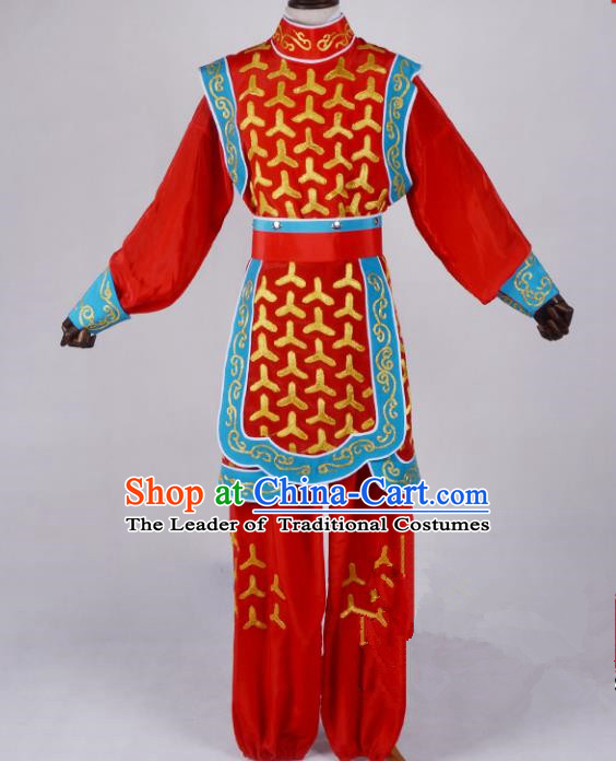 Traditional China Beijing Opera Takefu Bianlian Costume, Ancient Chinese Peking Opera Wu-Sheng Warrior Embroidery Dragon Dance Clothing