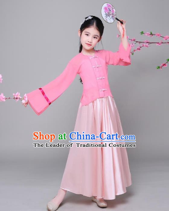 Traditional Chinese Ming Dynasty Children Costume, China Ancient Princess Embroidered Hanfu Clothing for Kids