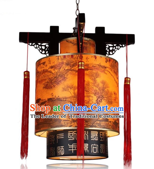 Traditional Chinese Handmade Wood Carving Lantern Classical Palace Lantern China Ceiling Palace Lamp