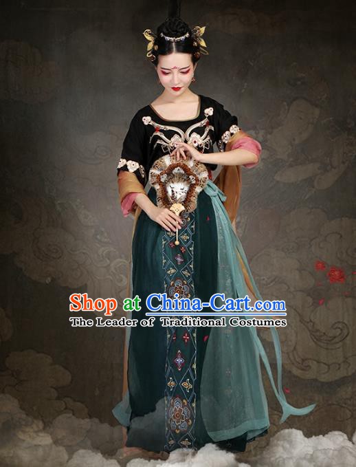 Traditional Chinese Ancient Fairy Dance Costume Tang Dynasty Princess Embroidered Clothing for Women