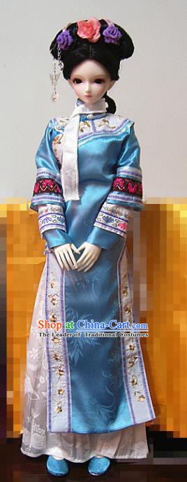 Traditional Ancient Chinese Imperial Concubine Costume, Chinese Qing Dynasty Manchu Lady Embroidered Clothing for Women